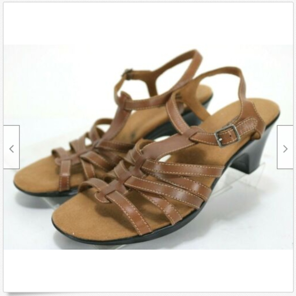 Clarks Womens Slingback Heels Sandals Sz 9 Leather